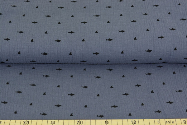 Musselin Fische (grau) - Z333