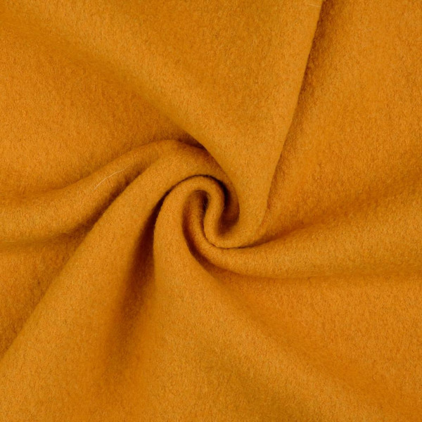 Wollfleece Meterware - Hochwertige Schurwolle in lebendigem senf