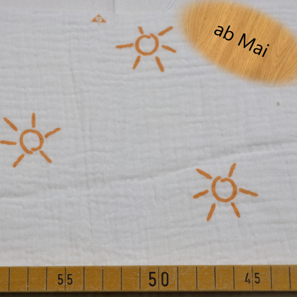 Weicher Musselin Stoff aus 100 % Baumwolle mit ca. 130 g/m² – luftiger Double-Gauze-Baumwollstoff in 130–150 cm Breite für Baby-, Kinder- und Sommernähprojekte