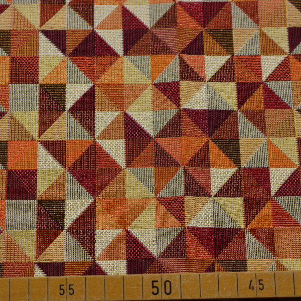Gewebter Gobelin-Stoff mit geometrischem Muster – schwerer Dekostoff aus Baumwolle und Polyester mit ca. 450 g/m² und 140 cm Breite für Kissen, Taschen, Möbelbezüge und Wohnaccessoires