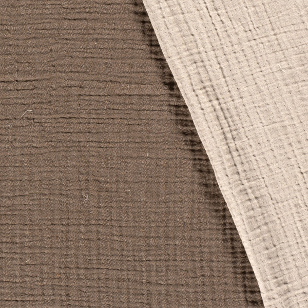 4-lagiger Musselin in Ziegel-Beige – weicher, atmungsaktiver Stoff für Kleidung, Decken & Heimtextilien.