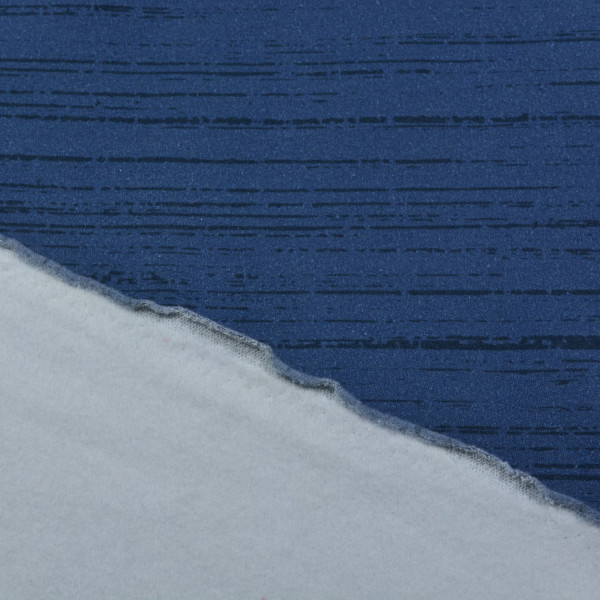 Sweatstoff Jeansblau – Strukturierte Holzoptik & Angeraute Innenseite | Bequemer Baumwollstoff