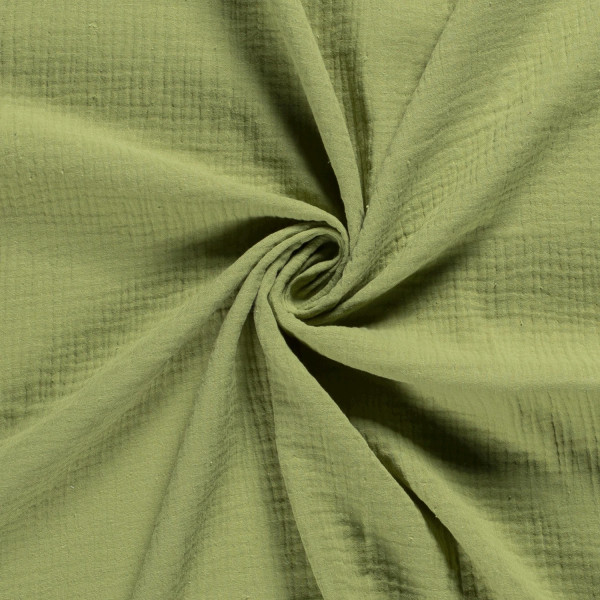 Glünz GmbH, Musselin, Baumwolle, Z1686, olive, grün, green, uni