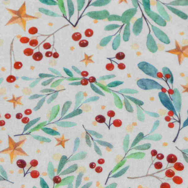 Glünz GmbH, Baumwolle, Cotton, Advent Z1792 Holly, Stechpalme