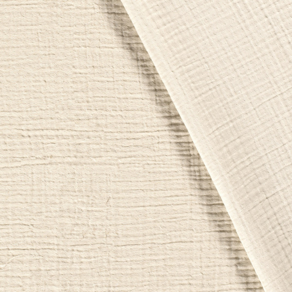 4-lagiger Musselin in Creme-Beige – weicher, hautfreundlicher Stoff für Kleidung, Decken & Heimtextilien.