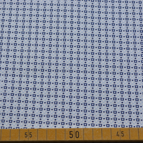 Baumwollstoff Blau-Weiß – feines geometrisches Muster – 100% Baumwolle