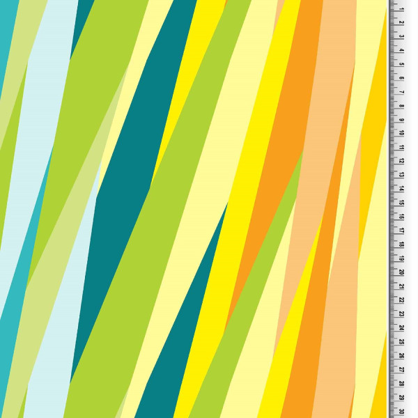 Glünz GmbH, Baumwoll Jersey, Linda A712, petrol, green, grün, orange, gelb, yellow, streifen, stripes, abstrakt, abstract
