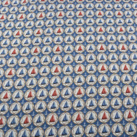 Vorschau: Maritime Baumwolle: Anker und Segelschiffe auf blauem Grund Vorschau: Maritime Baumwolle: Anker und Segelschiffe auf blauem Grund