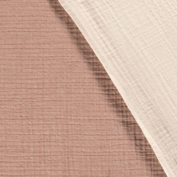 4-lagiger Musselin in Terracotta-Beige – weicher, hautfreundlicher Stoff für Kleidung, Decken & Heimtextilien.