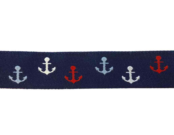 Glünz Gmbh; Webband, anker, anchor, maritim, navy, marine, blue, blau