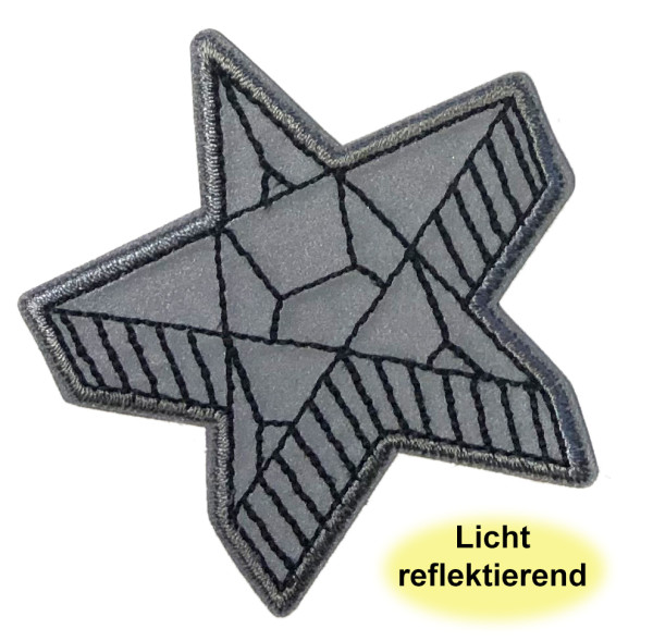 Glünz GmbH, Applikation, AP29, stern, star, 3d, silber, silver, reflex, reflektion, reflect, light, licht, schutz, safety, kind, child. protect