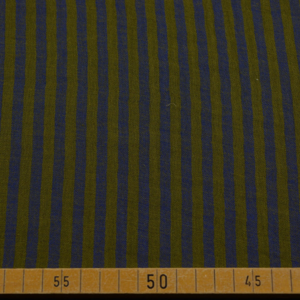 Musselin Doubleface – Garngefärbt Bronze & Cobalt | Hochwertiger Baumwollstoff