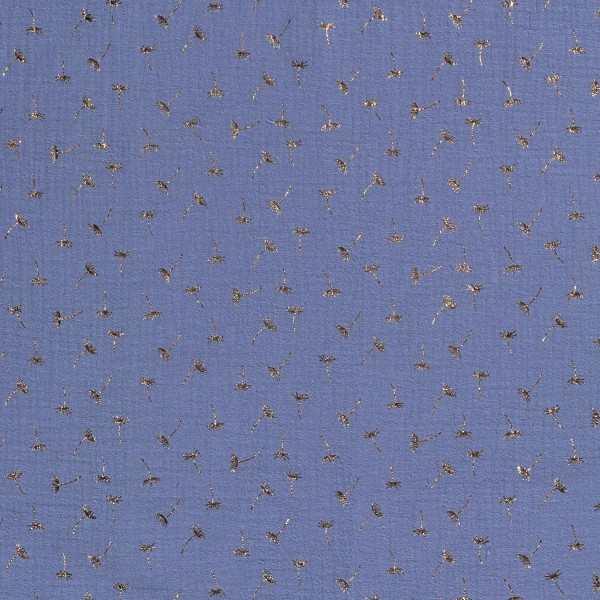 Glünz GmbH, Musselin, baumwolle, Pusteblume Z1666, gold, indigo, blau, blue, löwenzahn dandelion