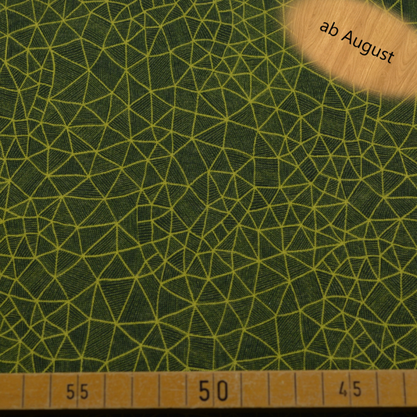 Sweatstoff mit geometrischem Linienmuster in Gelbgrün | Baumwoll-Polyester – 280g/m²
