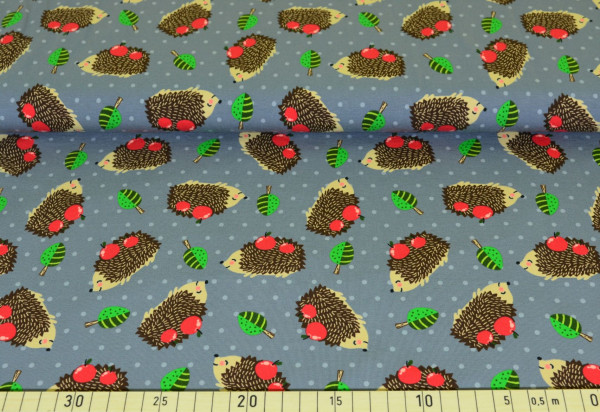 Igel + Apfel (grau) - A274