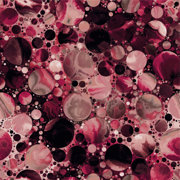 Glünz GmbH Baumwoll Jersey, Kaja B2045, red, rot, pink, rosa, rose, aubergine, Kreise, circles, digital, batik