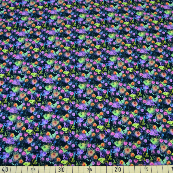 Glünz GmbH, Anja T019, Baumwolle Krepp, Crepe, leicht, blüte, blume, flower, blossom, pink, rosa, violett, lilac, lila, schwarz, black