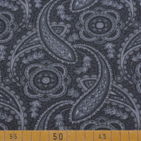 Abstraktes verschlungenes Muster in Hellgrau auf Grauem Hintergrund - Sweatstoff, 70% Baumwolle, 30% Polyester, 250 g/m², 135 cm breit Abstraktes verschlungenes Muster in Hellgrau auf Grauem Hintergrund - Sweatstoff, 70% Baumwolle, 30% Polyester, 250 g/m², 135 cm breit