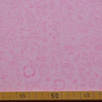 Baumwoll Jersey – Rosa mit Kinderzeichnungen | Weicher Stoff für Kindermode Baumwoll Jersey – Rosa mit Kinderzeichnungen | Weicher Stoff für Kindermode