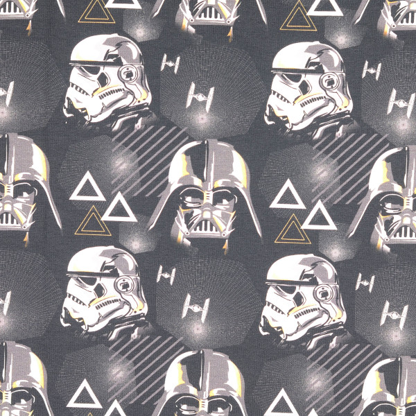 Z1608 Star Wars Vader, Glünz GmbH, Baumwoll Jersey, Darth Vader, Imperium, Soldat, Helm