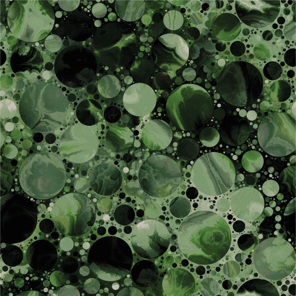 Glünz GmbH Baumwoll Jersey, Kaja B2046, Grün, green, Kreise, circles, digital, batik