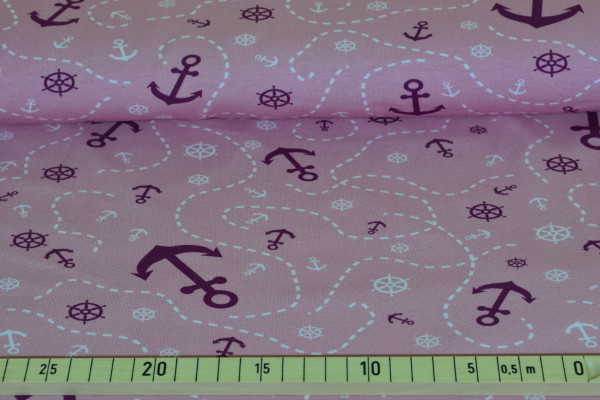 Anker & Steuerrad (rosa) - B1147
