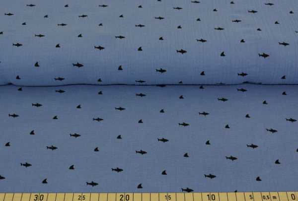 Musselin Fische (jeans) - Z330