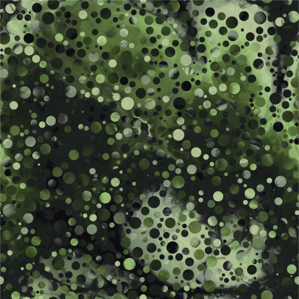 Glünz GmbH Baumwoll Jersey, Kaja B2041, Grün, green, schwarz, black, punkte, points, dots, Kreise, circles, digital, batik