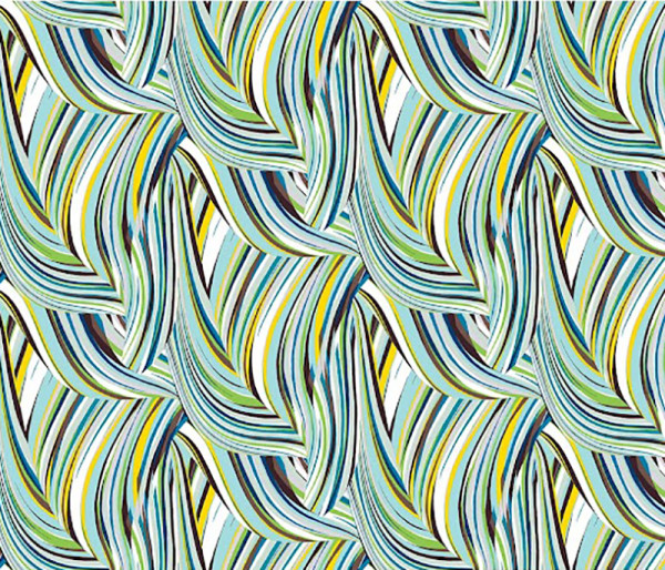 Glünz GmbH, Anja T039, Baumwolle Krepp, Crepe, Sommer, leicht, bögen, bow, yellow, gelb, blau, blue, türkis, turquoise